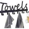A33R-Towel Rack Towel Holder Over The Door Hooks For Bathroom For Hanging Heavy Duty, With 6 Hooks