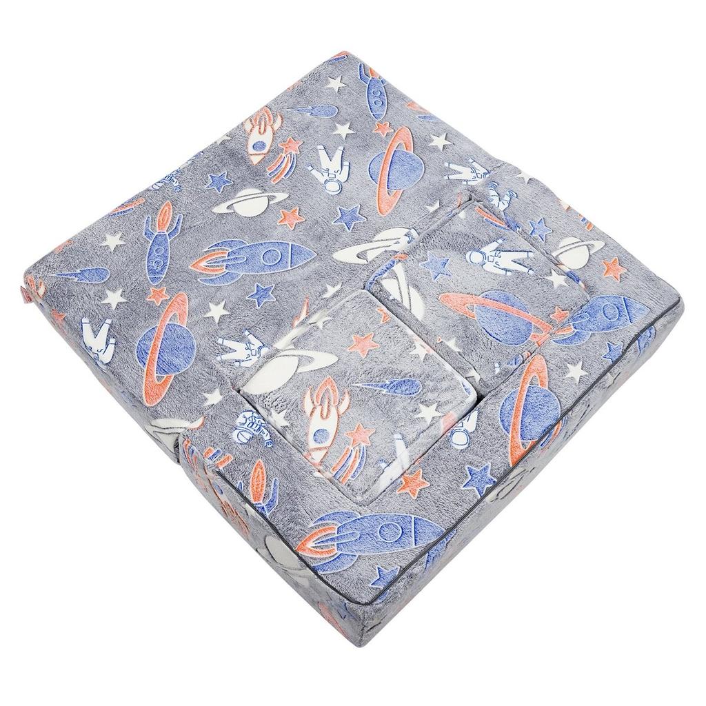 Modular Kids Play Couch 4Pcs DIY Glow In the Dark Toddler Chair Grey