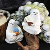 1/2/3pcs Halloween Ghost Statue Set Halloween Decoration Garden Courtyard Landscape Decoration Resin Crafts Cute Ghost Figurine