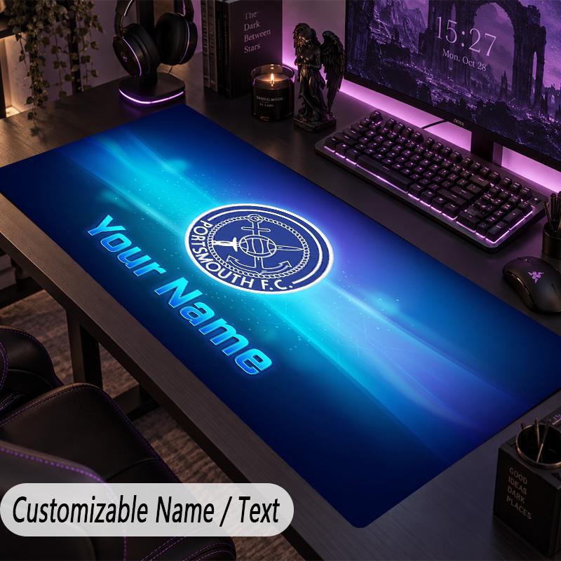 Large Mouse PadPortsmouth FC Custom Name Text Personalized Desk Mat Non Slip Gaming Pad