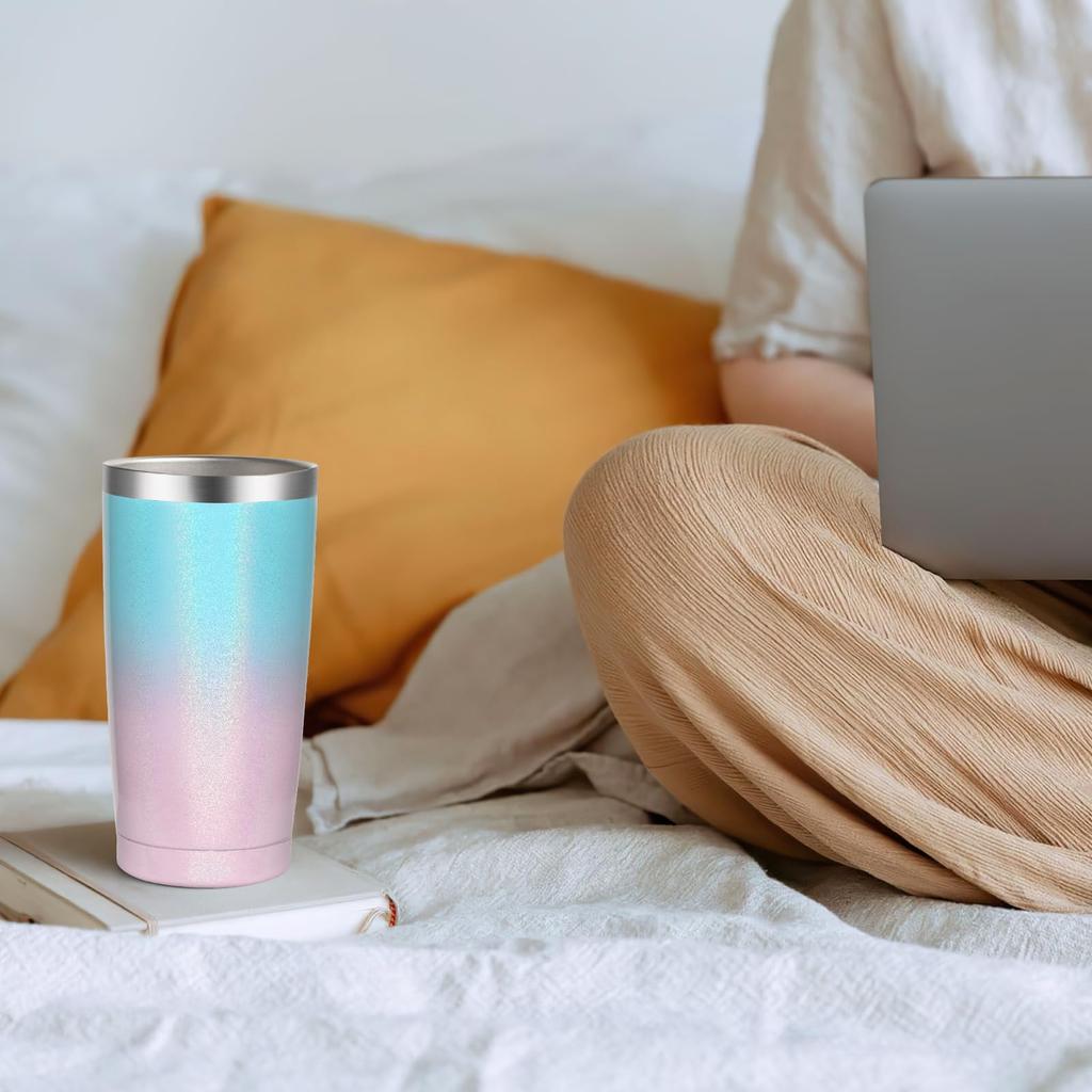 Livole Stainless Steel Tumbler, Vacuum Insulated, Keeps Cold or Hot, 600ml Capacity, Double-Walled Design, with Lid, Spill-Proof, and Straw, Perfect