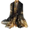 Elegant Shawl with a Leaf Motif in Gold and Black