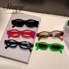STORY Retro Narrow Oval Sunglasses Vintage Trendy Blue Green Skinny Frame UV Protection S3905N for Women Men
