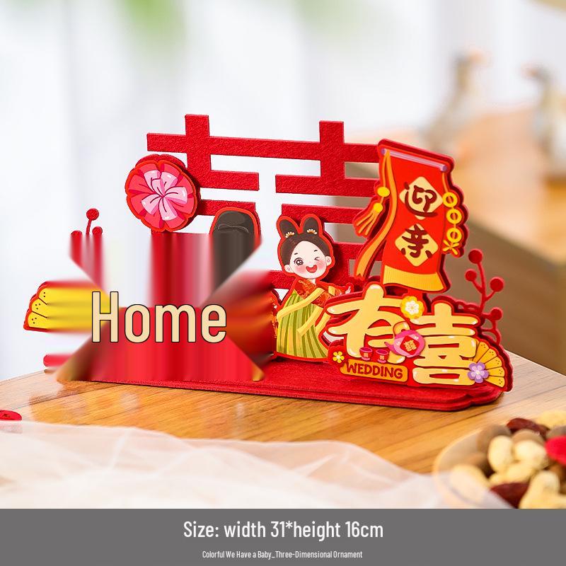 Double Happiness 3D Honeycomb Ball Ornament Set for Wedding & Engagement Decor