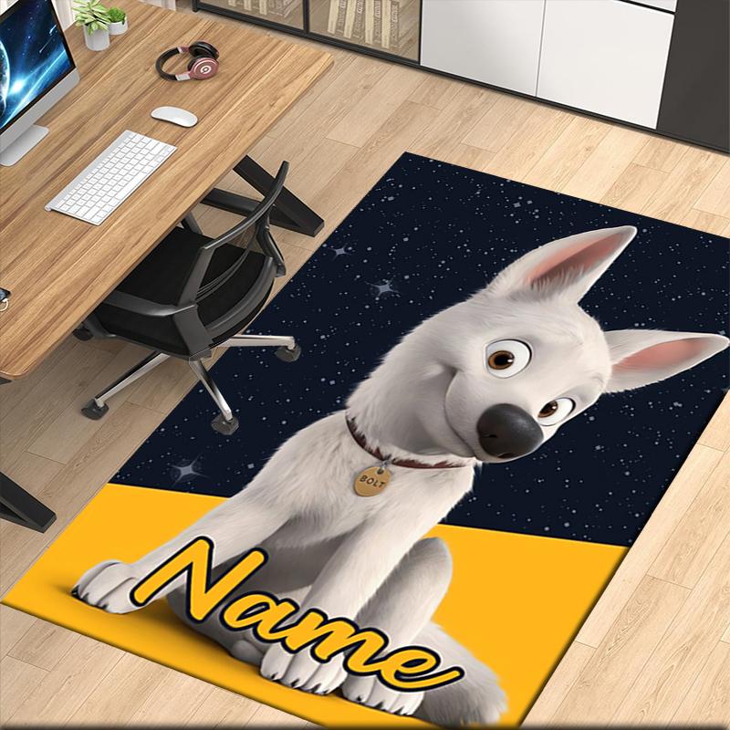 Custom Name Bolt Printed Carpet, for Office Chair Living Room Bedroom Kitchen Room Decor Gifts.