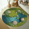 Product: Round Carpet,Velvet Material,Universal Floor Mat for Living Room/Bathroom/Bedroom/Outdoor/Camping/Picnic/Yoga,Minimalist Des