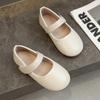 Little Girl's Mary Janes Soft Leather Plain Design Autumn Children Princess Shoes Light Round Toe Daily 21-30 Toddler Kids Flats