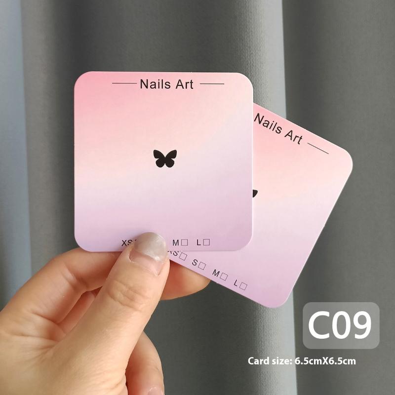 20 Sheets Press On Nail Bottom Flower Pattern Cardboard Photo Prop Handmade False Nail Art Tips Display Show Card Manicure Tools