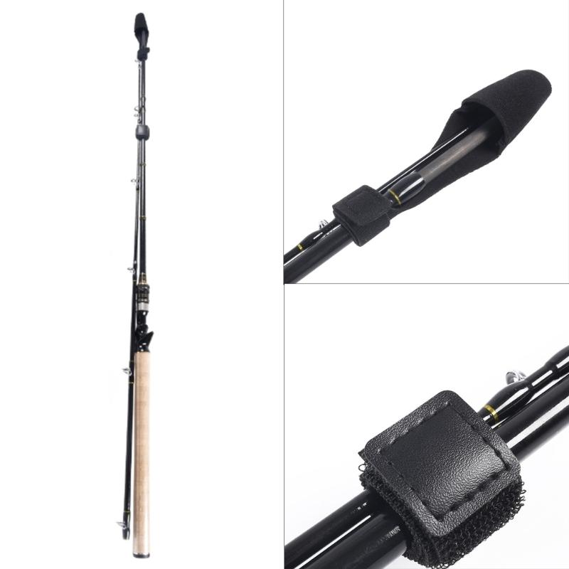 3 Set Fishing Rod Tip Cover and Rod Tie Canes Sleeves Protector Case Fastening Strap Rods Glove Fastener Strap