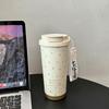 Kawaii Star Thermal Water Bottle With Filter Straw Cute Coffee Tumbler Cups Stainless Steel Girl Thermos Cup For Hot Cold Drinks