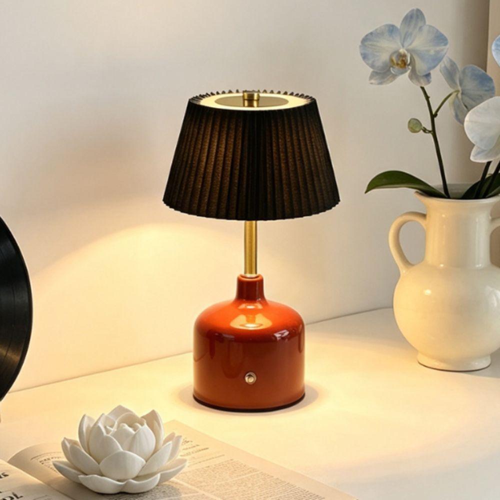 Ruffled Skirt Table Lamp Pleated Design Night Light Decorative Light Desk Lamp Bedroom