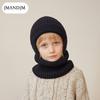 Pălărie pentru copii din catifea de iarnă, set de eșarfe, pălărie din lână tricotată, pălărie caldă pentru băiat, pulover