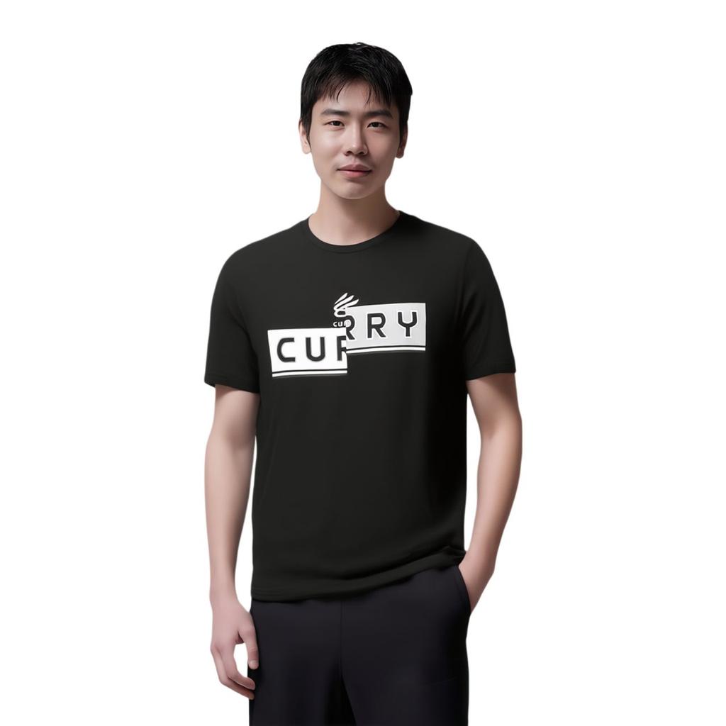 Under Armour Curry T Shirts Men's Black Crew Neck Moderate Straight Fit 1377543-001