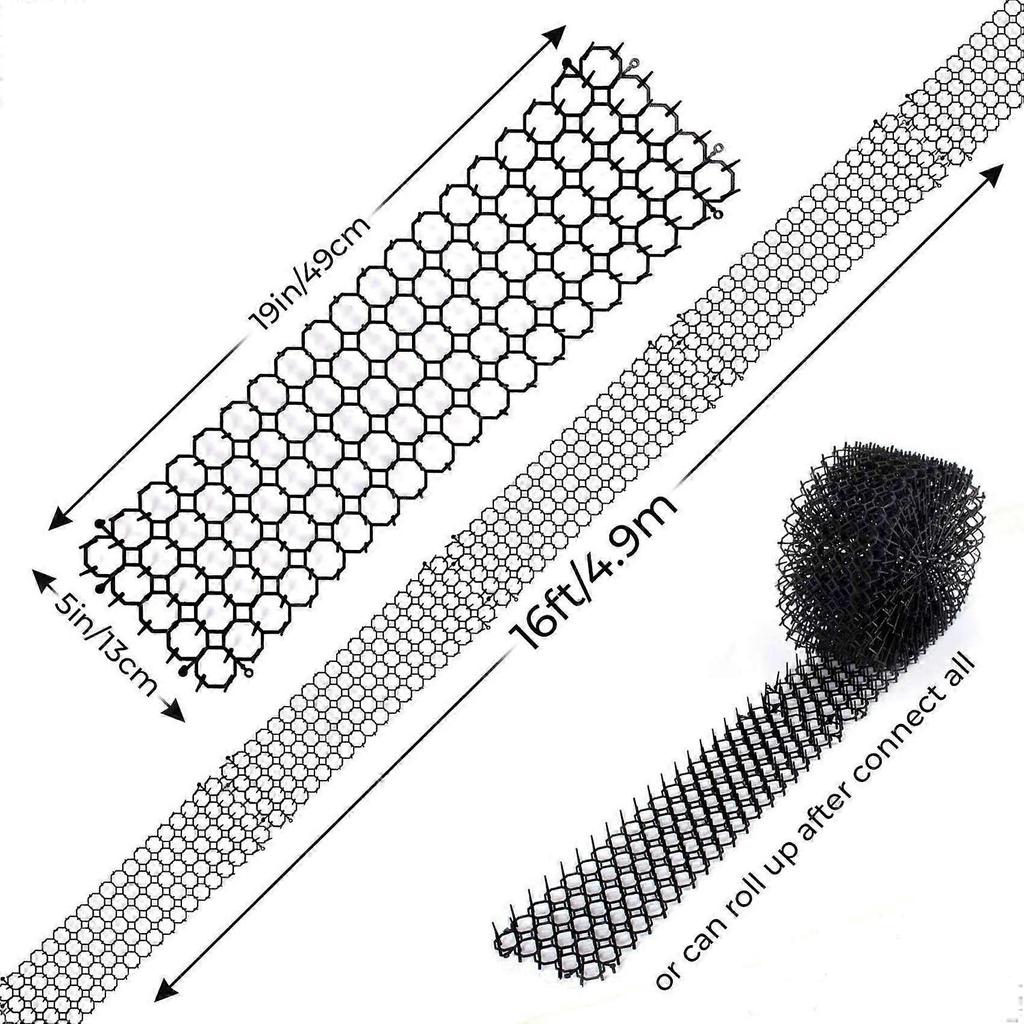 20Pcs Cat Scat Spike Mats - Anti Digging Flexible Pet Safe Deterrent Spike Pad for Outdoor Garden 49cmX13cm