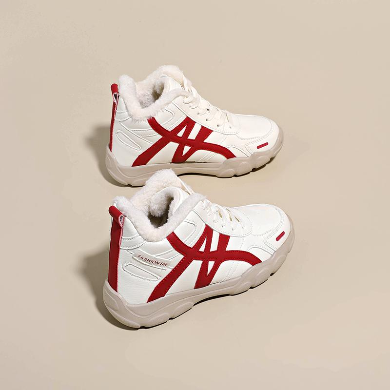 TUINANLE Women's Winter Ankle Boots New Casual Sports Warmed Shoes Woman Platform Plus Plush Sneakers