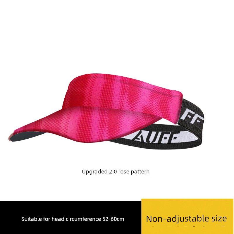 

Cross-Country Running Sun Foldable Short Brim Topless Hat Upgraded Stripes rose-short eaves All yards