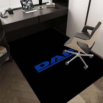 1pc DAF Home Office, Durable Polyester Floor Mat with Easy, Office Decor, Urban Style, Nonslip Backing