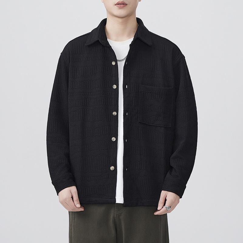 New Spring Japanese Retro Men's Loose Knitted Shirt Casual Shirt American Jacket