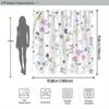 1 Watercolor Floral Shower Curtain With Lavender, Pink And Purple Flowers, Bees And Butterflies, With Hooks, Machine Washable