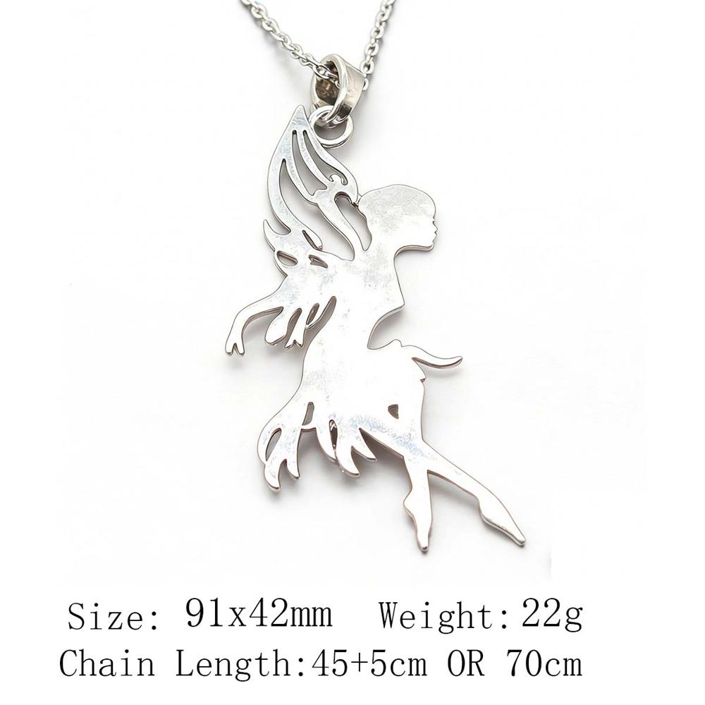 Vintage Angel Wing Pendant Necklace Alloy Feather Guardian Charm Necklaces Blessing Jewelry Gift For Making