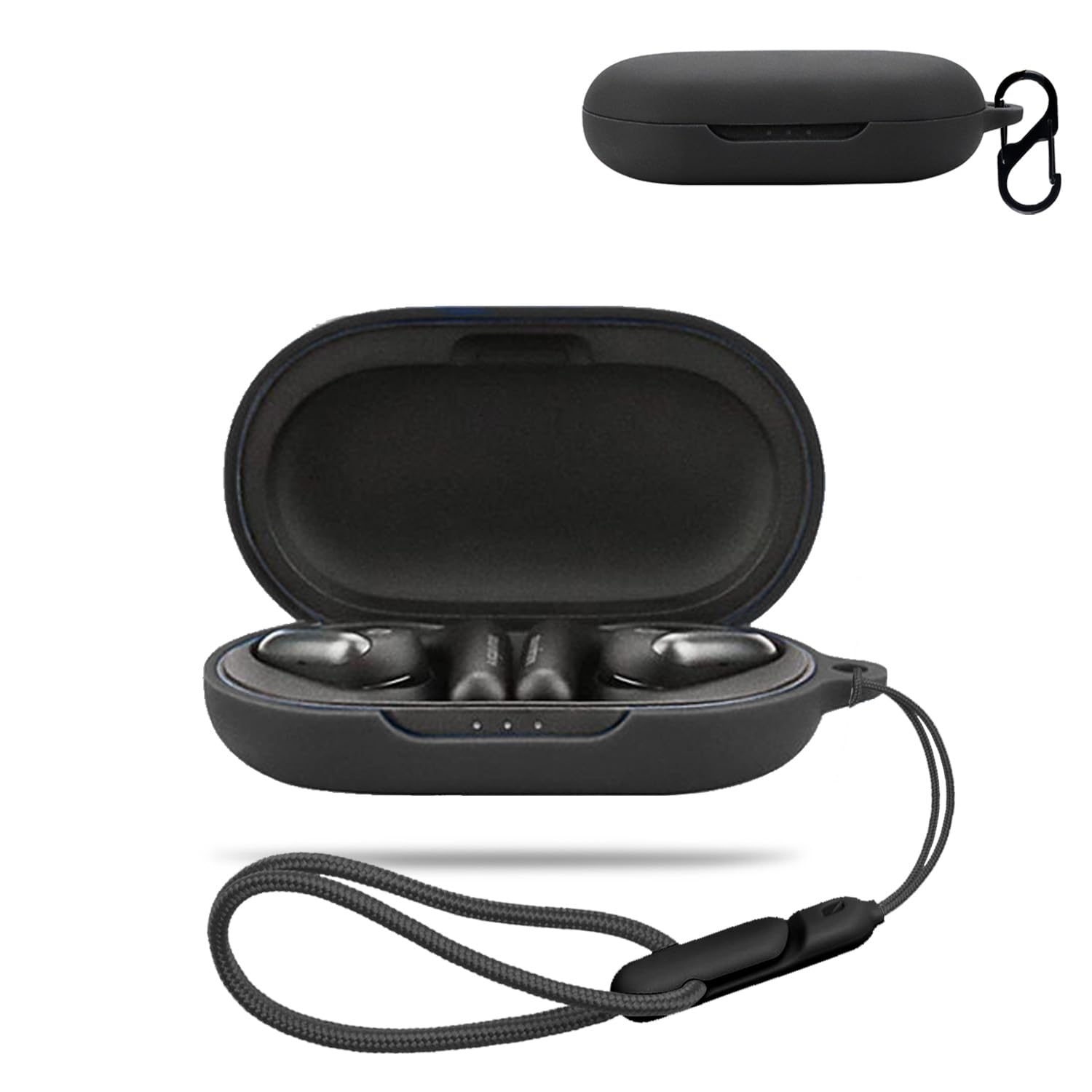 

Чехол для беспроводных наушников Anker Soundcore AeroFit, силиконовый защитный чехол с карабином, устойчивый к царапинам и пыли [NOUKAJU] (С + ремешком)
