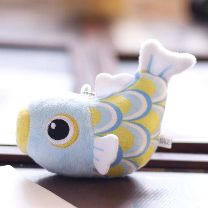 Cute Koi Fish Plush Toy Key Holder Super Soft Pp Cotton Stuffed Animal Backpack Decoration