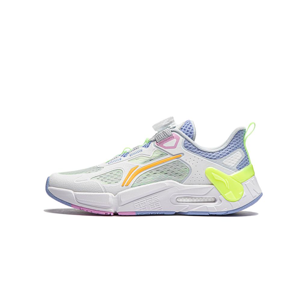 Li Ning Lightweight High Resilience Quick Easy On Off Casual Shoes Kids Shoes Standard-White Snow-Purple YKCU044-2