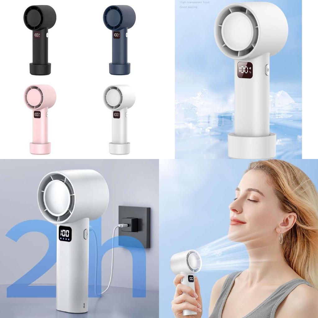 Small Usb Handheld Fan Adjustable Wind Speed High Power Long-lasting Battery Rechargeable Fan