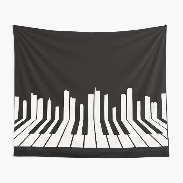 Piano Keys Tapestry Creative Musical Notes Tapesrties Decor Living Room Bedroom Wall Hangings Art Black and White Tapestry