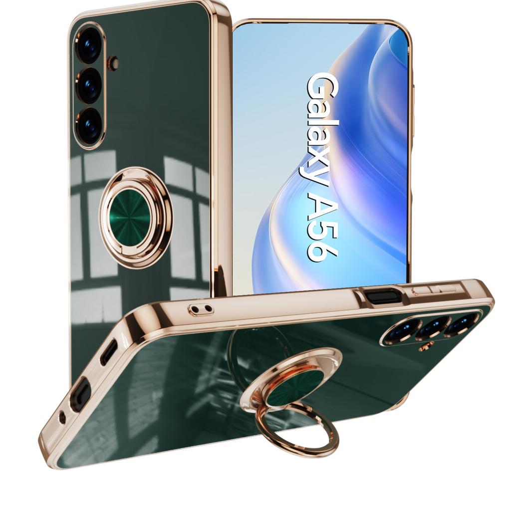 Suitable for Samsung A56 Mobile Phone Case Ring Bracket on Car Magnetic Absorption Galaxy A25 Japanese Version Electroplating Protective Case A36