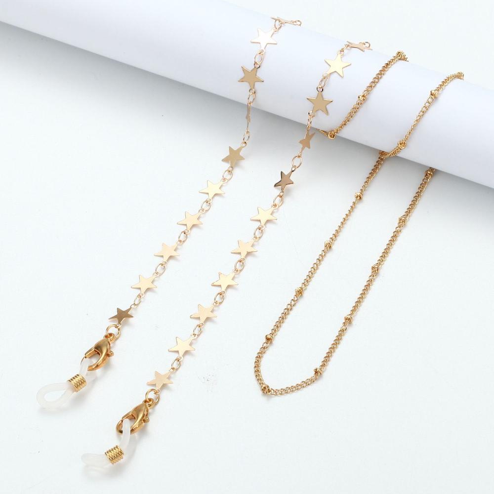 Bohemian Lanyard Metal Eyeglass Cord Pearl Glasses Chain Sunglasses Chain Mask Holder Mask Chain