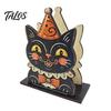 Wooden Tissue Dispenser Halloween Napkin Holder, Ghost Mummy Pumpkin Gothic Kitchen Roll Holder Rustic Tabletop for Farmhouse Dining Table Decor