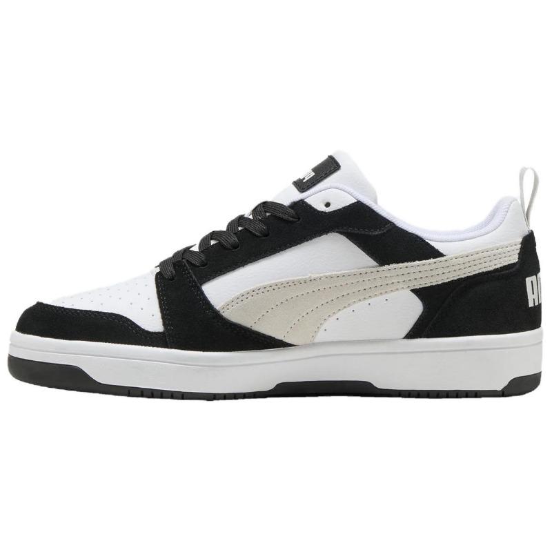 Puma Rebound V6 Men Stylish Thin Sole Wear Resistant Low Top Skate Shoes Black White 402262-01