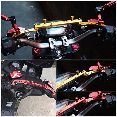Motorradverstärkung CNC-Multifunktionsquerstange Einstellbarer Lenkerausgleichshebel GPS-Telefonhalter für YAMAHA XMAX 250 300