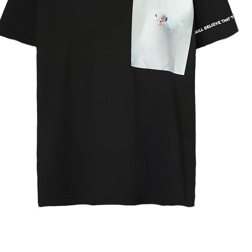 Burberry T Shirts Men's Black Crew Neck Moderate Straight Fit 80309401