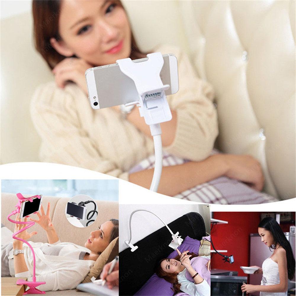 Universal Cell Phone Holder Flexible Long Arm Lazy Phone Stand For Samsung Huawei 360° Rotation Stable Bracket