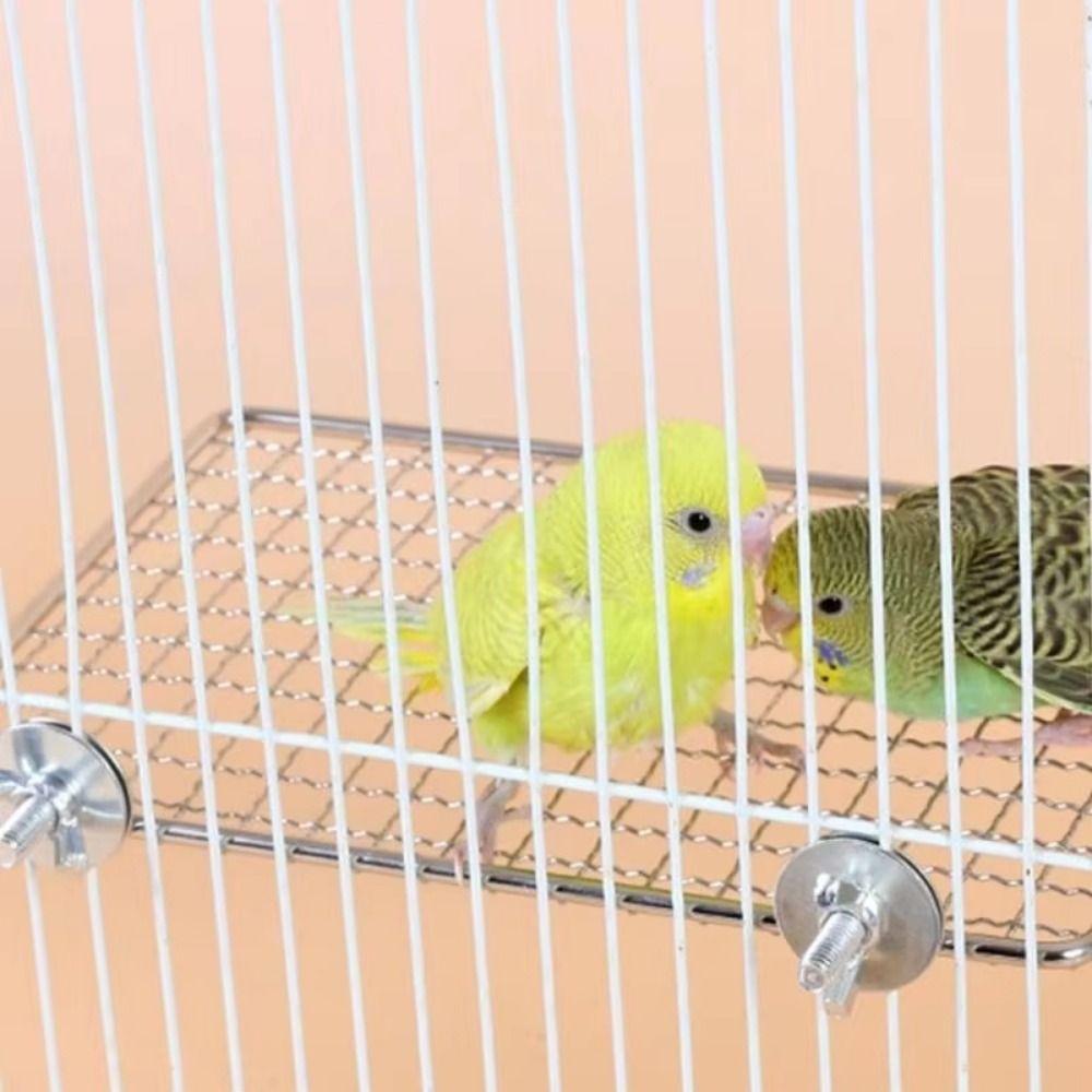 Rust-Resistant Stainless Steel Bird Perch Platform Moisture Proof Bird Rest Platform Glass Surface