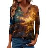 Women's Casual Fashionable Sexy Comfortable V-Neck Christmas Three-Quarter Sleeve Top