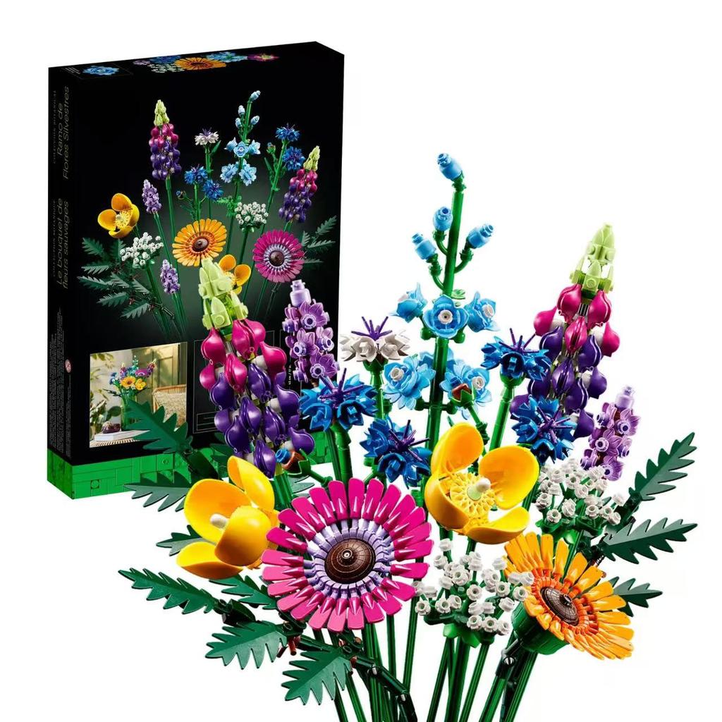 Creative New 'ICONS Eternal Flowers Bouquet 10313 Building Block Set, Plant Home Decor Toys Girls Birthday Gifts Romantic Toys