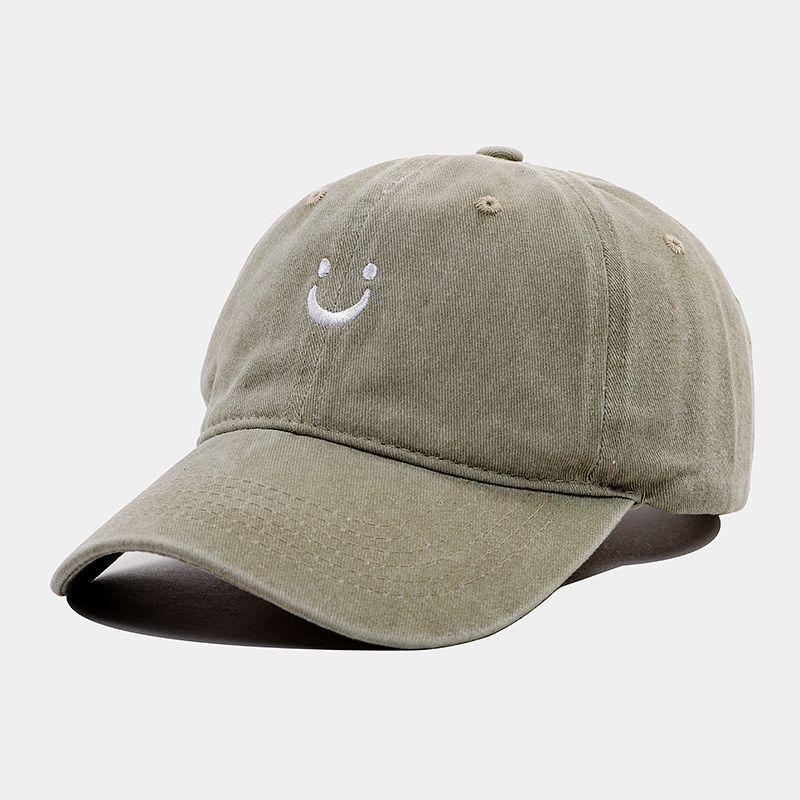 Emoji Face Washable Cotton Baseball Cap With Sun Protection For Casual Men Women