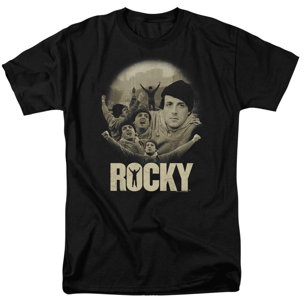 Rocky - Feeling Strong - Adult Unisex Short Sleeve T-Shirt - Black L