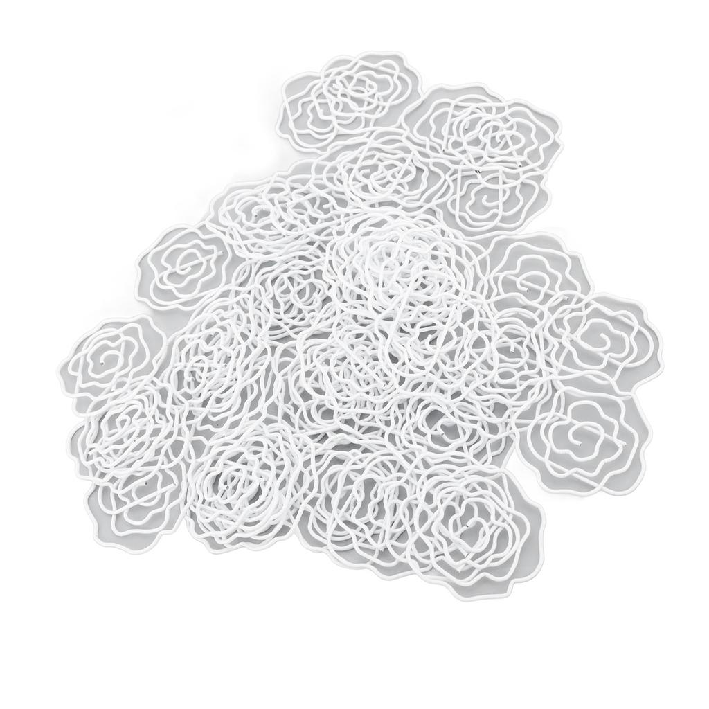50pcs Paper Clips Cute Rose Shaped Decorative Metal Paperclips with Storage Box for School Office