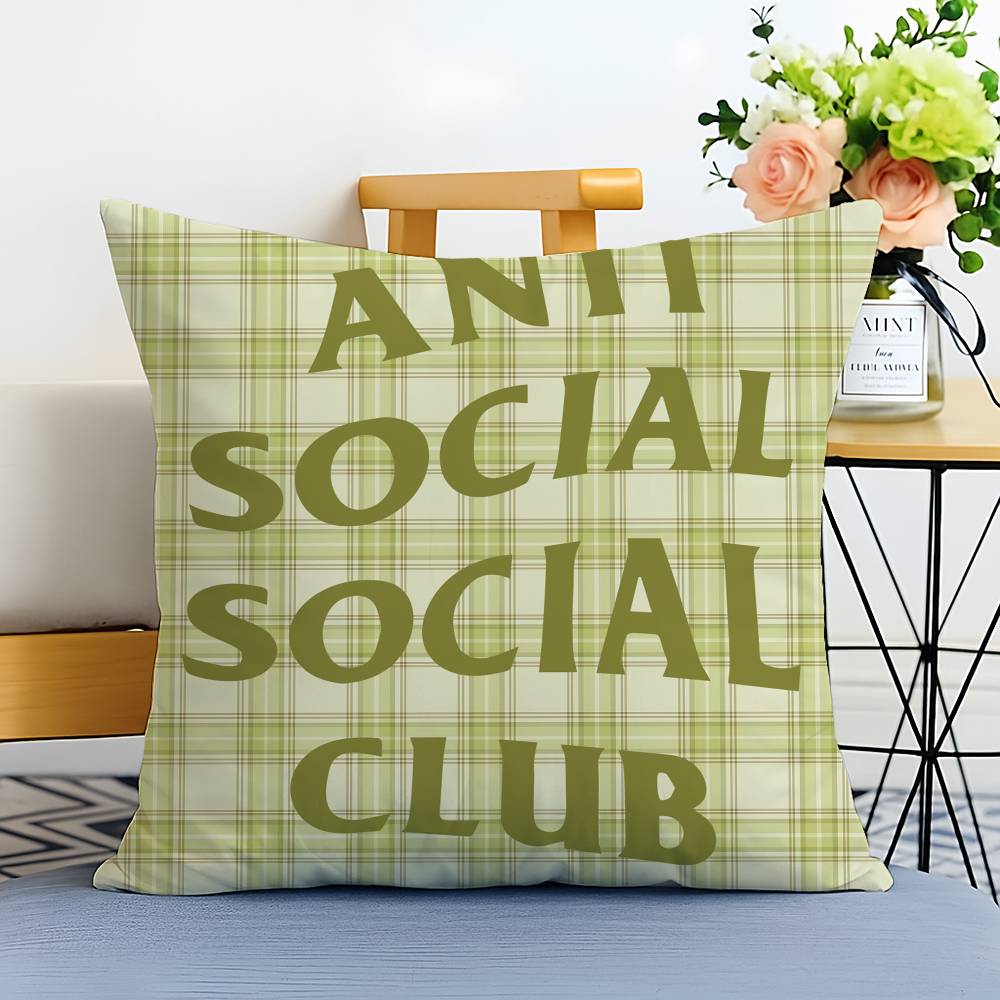 Cool A-ANTI SOCIAL SOCIAL CLUB-MT Pillow Case Printed Brushed Fleece Pillow Baby Skin-Touch Eco-Friendly Dye-Sublimat