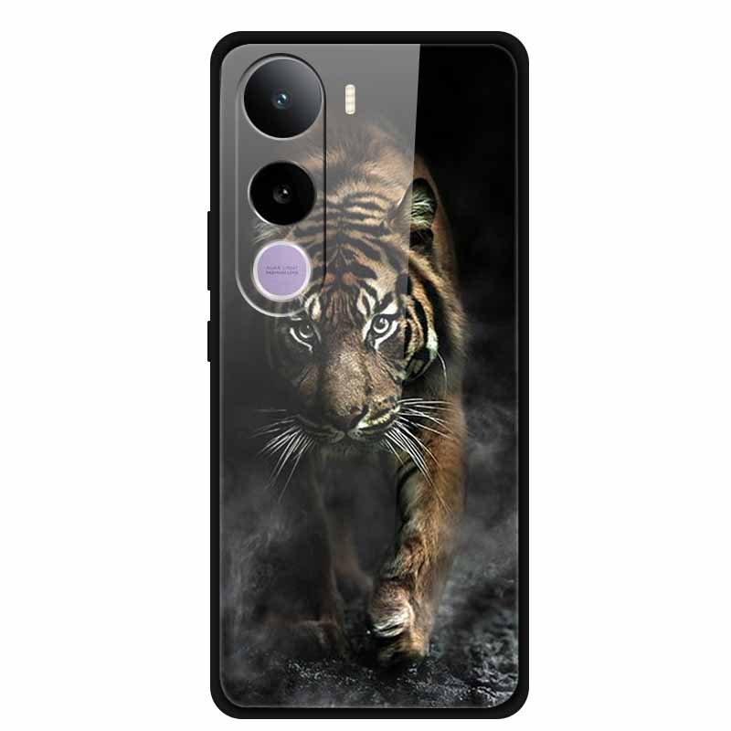 For Vivo Y400 5G Case Y 400 6.67" Animal Wolf Lion Tempered Glass Hard Back Cover For Vivo Y400 2025 Phone Cases Soft Bumper Bag