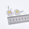 Fashion Banquet Square Luxury Zircon Earrings Square Geometric Earrings
