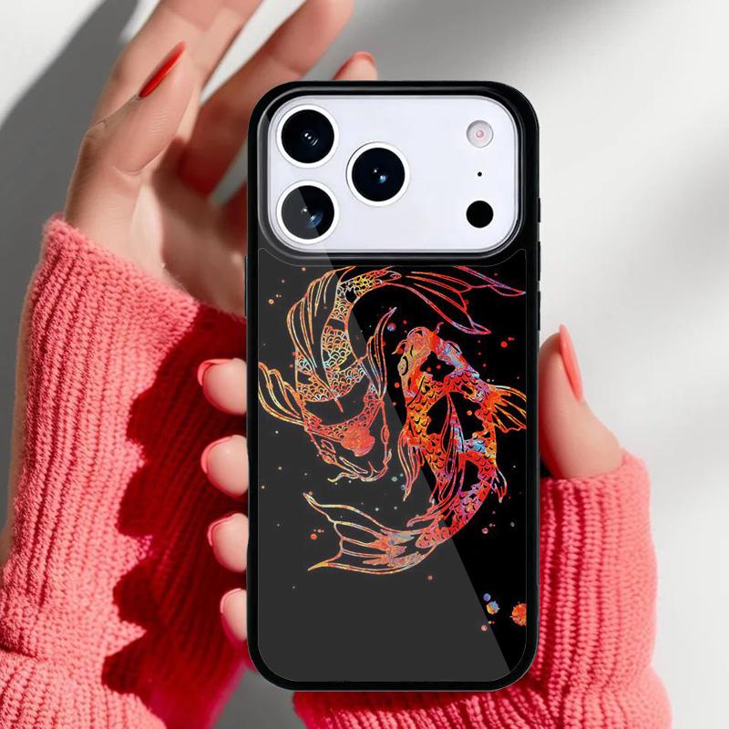 Koi Carp Fish Yin Yang Phone Case for iPhone 17 16 15 14 13 Pro Max Back Cover for 12 11 Pro Coque