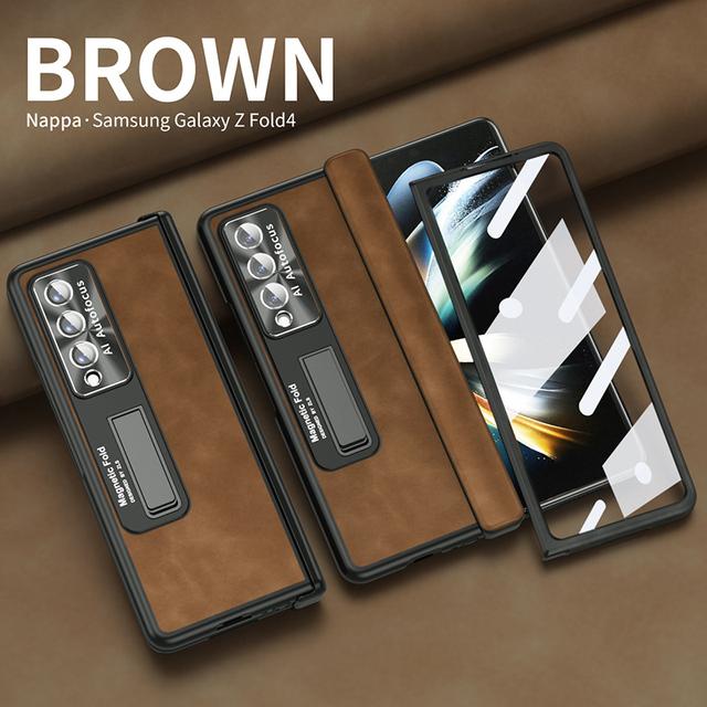 Magnetic Hinge Protective Case For Samsung Galaxy Z Fold 4 5g With Front Film Lens Cap Zfold4 All -Inclusive Case Fold4 Funda