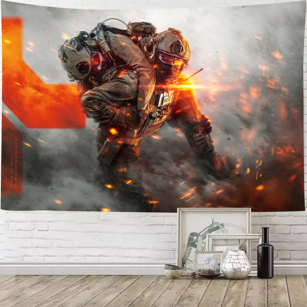 Nová FPS Hra Battlefield 6 Cool Tapiserie Pozadí Závěsná Látka Ložnice Tapiserie Dekorace Místnosti Estetická Tapiserie Závěs na Zeď
