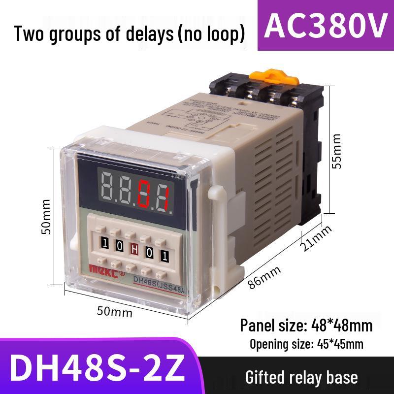 DH48S-S Digital Time Relay: Adjustable 24V/220V Cycle Control, 2Z Switch, 380V Delay