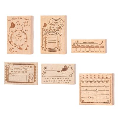 Dekorativer Holzstempel Vintage Design Kompakt Scrapbooking Zubehör Mehrzweck für Tagebuch Scrapbook Fotoalbum Zeichnen Malen